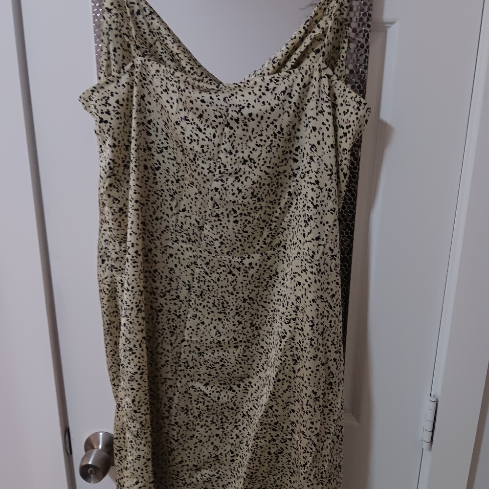 NWT Nordstrom: Vero Moda slip dress XL  LILAC, BLACK AND whisper yellow/green!